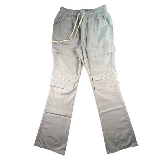 NWT Nova Men Relaxed Flare 8 Pockets Cargo Pants, Gray, Size: Large - Picture 1 of 11